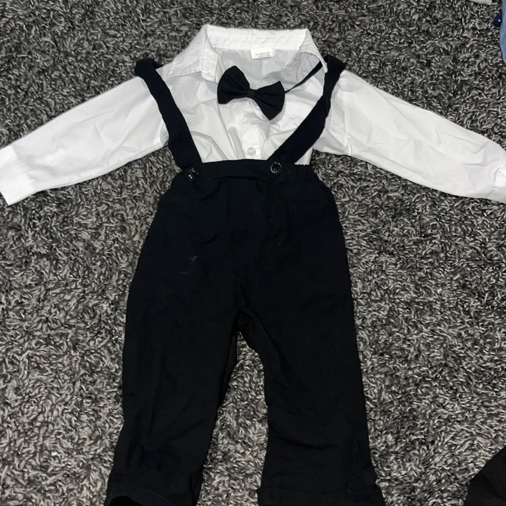 Baby Boy Gentleman long sleeve and black pants 9-12 months